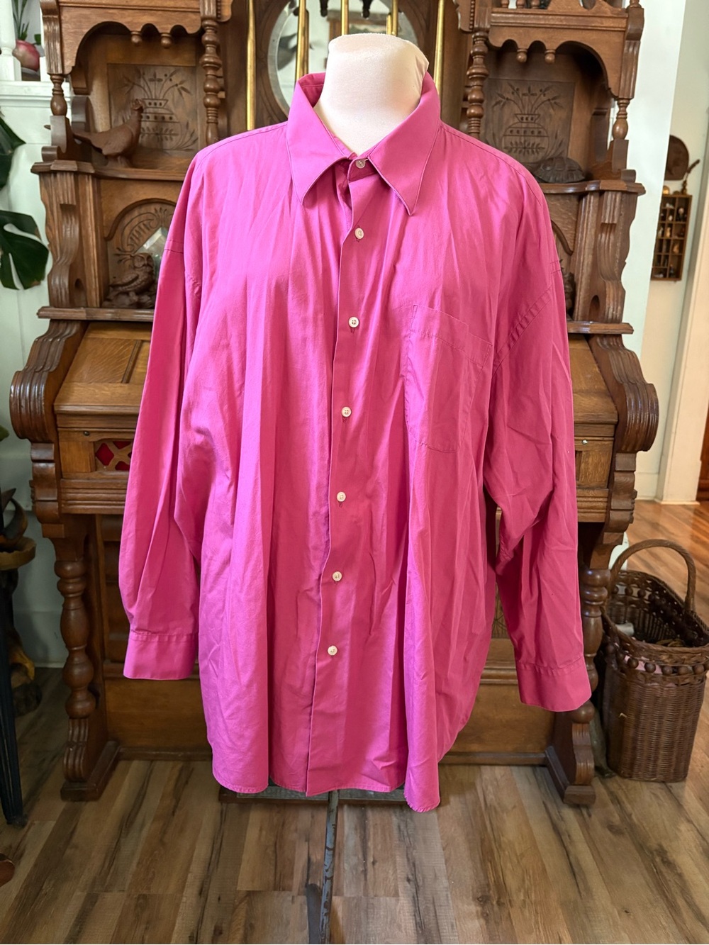 90s Pink Button-Up Shirt